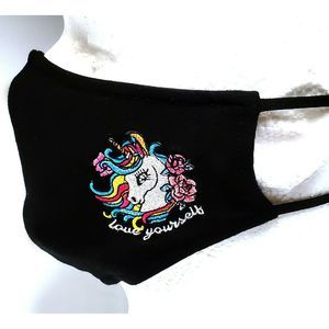 Embroidery Mask, Fashion Mask, Fabric Mask-Unicorn